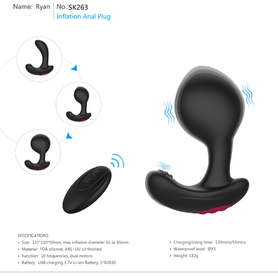 IPX5 समलैंगिक सेक्स खिलौने पुरुष के लिए Inflatable गुदा प्लग सेक्स खिलौने स्वास्थ्य सिलिकॉन गधा प्लग